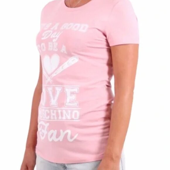 LOVE MOSCHINO "It's A Good Day" Pink T-Shirt - Picture 1 of 3